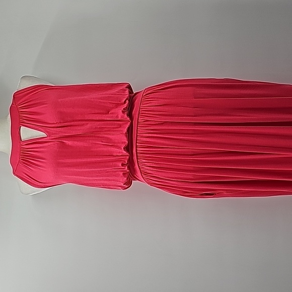 Ashley Stewart Dresses & Skirts - AS Vibrant Coral Shoulder Exposing Halter Sleeveless Fit & Flare Dress